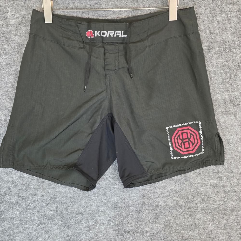Koral Shorts Mens Large 36W Black BJJ MMA Grappling Octagon Fight‎ Trunks